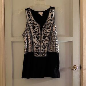 Meadow Rue Black and White Sleeveless Top